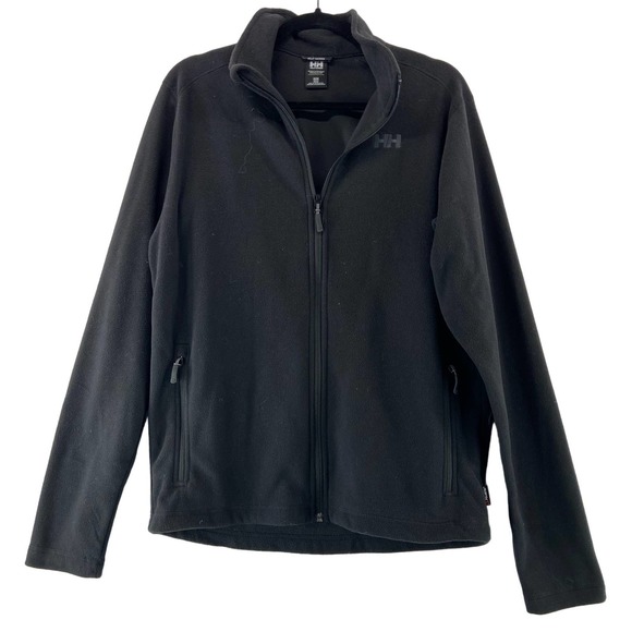 Helly Hanson Black Fleece Zip‎ Jacket Sz Medium - Picture 1 of 9